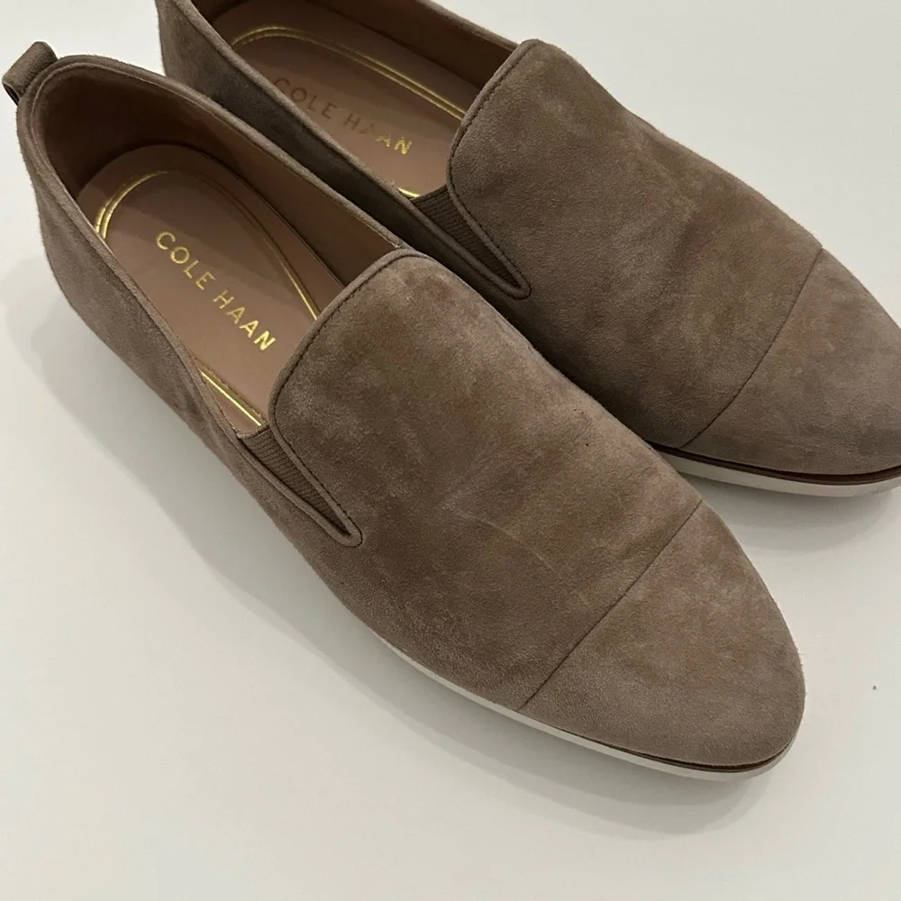 Cole Haan Women’s Taupe Suede Slip-Ons - Picture 3 of 4
